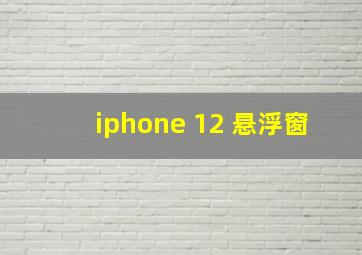 iphone 12 悬浮窗